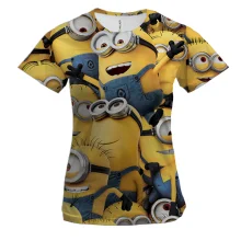 Женская 3D футболка с Миньонами