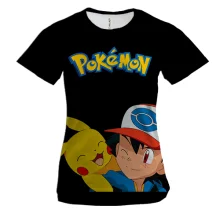 Женская 3D футболка Эш и Пикачу - Pokemon