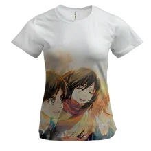 Жіноча 3D футболка Eren, Mikasa, Armin - AoT