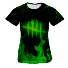 Жіноча 3D футболка Dead by Daylight green logo