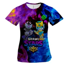 Женская 3D футболка с BrawlStars персонажами