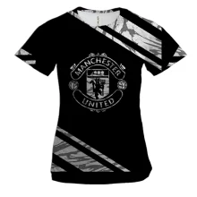 Женская 3D футболка "Manchester United" черно-белая