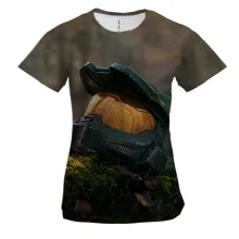 Жіноча 3D футболка Master Chief helmet