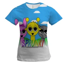 Женская 3D футболка Sprunki