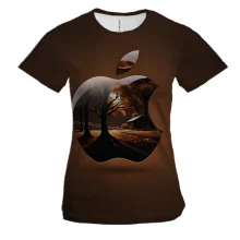 Женская 3D футболка Apple (Brown)