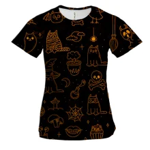 Женская 3D футболка Halloween Cats, pattern