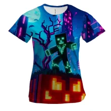 Женская 3D футболка Minecraft Halloween, art