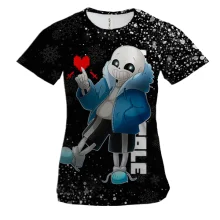 Женская 3D футболка Новогодний Санс - Undertale