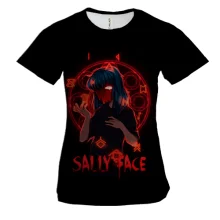 Женская 3D футболка Салли и символы - SALLY FACE