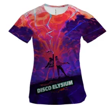 Женская 3D футболка Disco Elysium, art