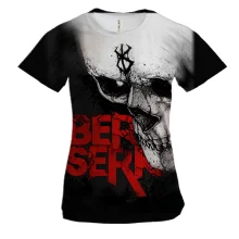 Женская 3D футболка Berserk, Skull