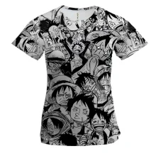 Женская 3D футболка Monkey D Luffy - One Piece, manga-pattern