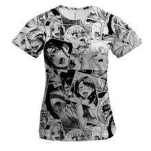 Жіноча 3D футболка Manga Ahegao