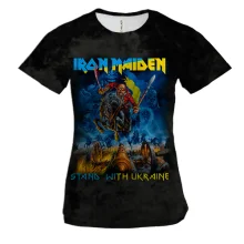 Женская 3D футболка Iron Maiden - stand with Ukraine