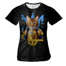 Женская 3D футболка Котик ВСУ