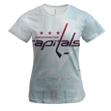 Женская 3D футболка Washington Capitals с Овечкиным на ледяном фоне