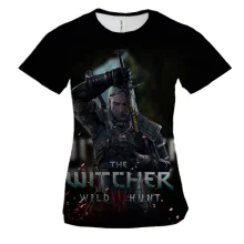 Женская 3D футболка Witcher: Wild Hunt с Геральтом и искрами