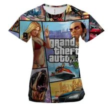 Женская 3D футболка "GTA V"