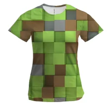 Женская 3D футболка Minecraft Cubes