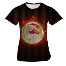 Женская 3D футболка Mortal Kombat Logo (2)