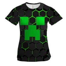 Женская 3D футболка Minecraft Creeper
