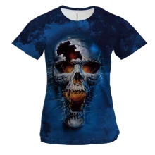 Женская 3D футболка Hell Skull
