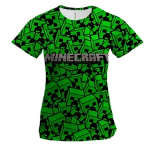 Жіноча 3D футболка Minecraft з візерунком із кріперів
