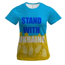 Женская 3D футболка Stand With Ukraine (2)