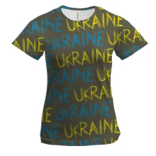 Женская 3D футболка Ukraine (надпись)