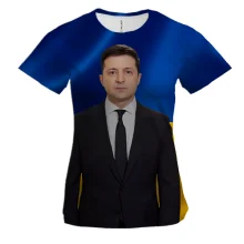 Женская 3D футболка с Зеленским