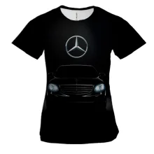 Жіноча 3D футболка Mercedes-Benz Black