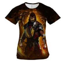 Женская 3D футболка Mortal Kombat - Scorpion