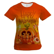 Жіноча 3D футболка Happy Halloween 2