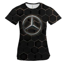 Женская 3D футболка Mercedes-Benz Logo