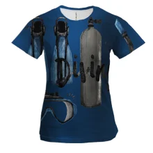 Женская 3D футболка Diving