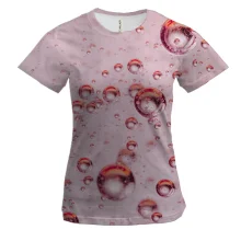 Женская 3D футболка Pink bubbles pattern
