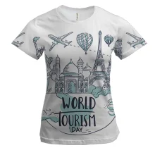 Женская 3D футболка World Tourism Day