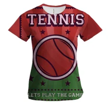 Женская 3D футболка Tennis Let's play the Game