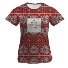 Женская 3D футболка Christmas pattern