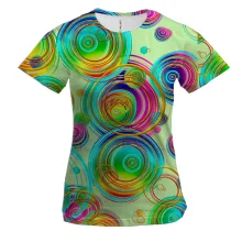 Жіноча 3D футболка Rainbow circles on the water