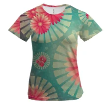 Жіноча 3D футболка Pink flower abstraction