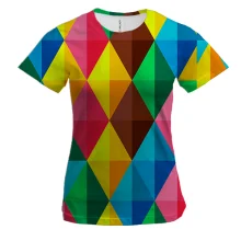 Жіноча 3D футболка Multicolored rhombuses