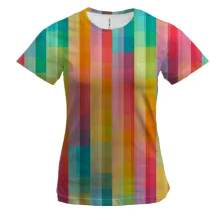 Жіноча 3D футболка Rainbow squares