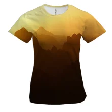 Женская 3D футболка Mountains sunset