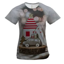 Женская 3D футболка Christmas toy 13