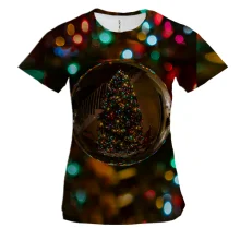 Жіноча 3D футболка Ball with Christmas tree 2