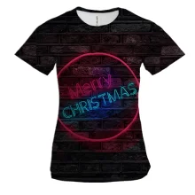 Женская 3D футболка Merry Christmas 3