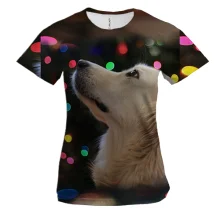 Женская 3D футболка New year dog