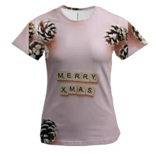 Жіноча 3D футболка Merry Christmas 2