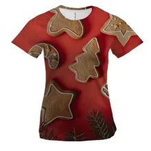 Женская 3D футболка Christmas gingerbread